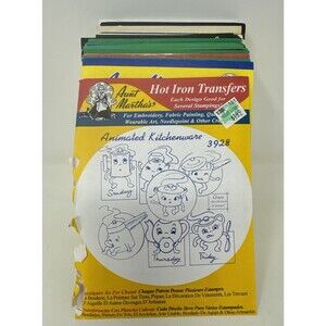 Lot of 28 Aunt Martha's Hot Iron Embroidery Transfers Uncut Unused Vintage